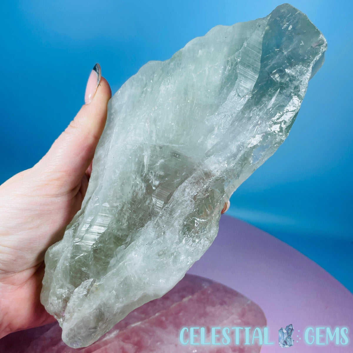 Prasiolite (Green Quartz) Raw XL Point Specimen