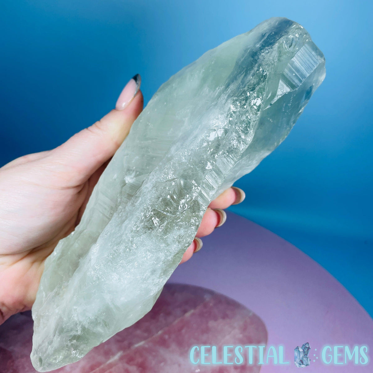 Prasiolite (Green Quartz) Raw XL Point Specimen