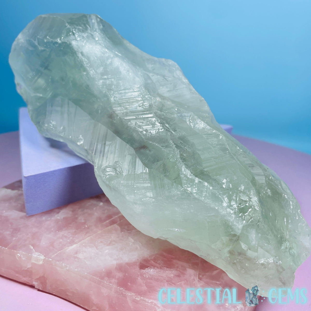 Prasiolite (Green Quartz) Raw XL Point Specimen