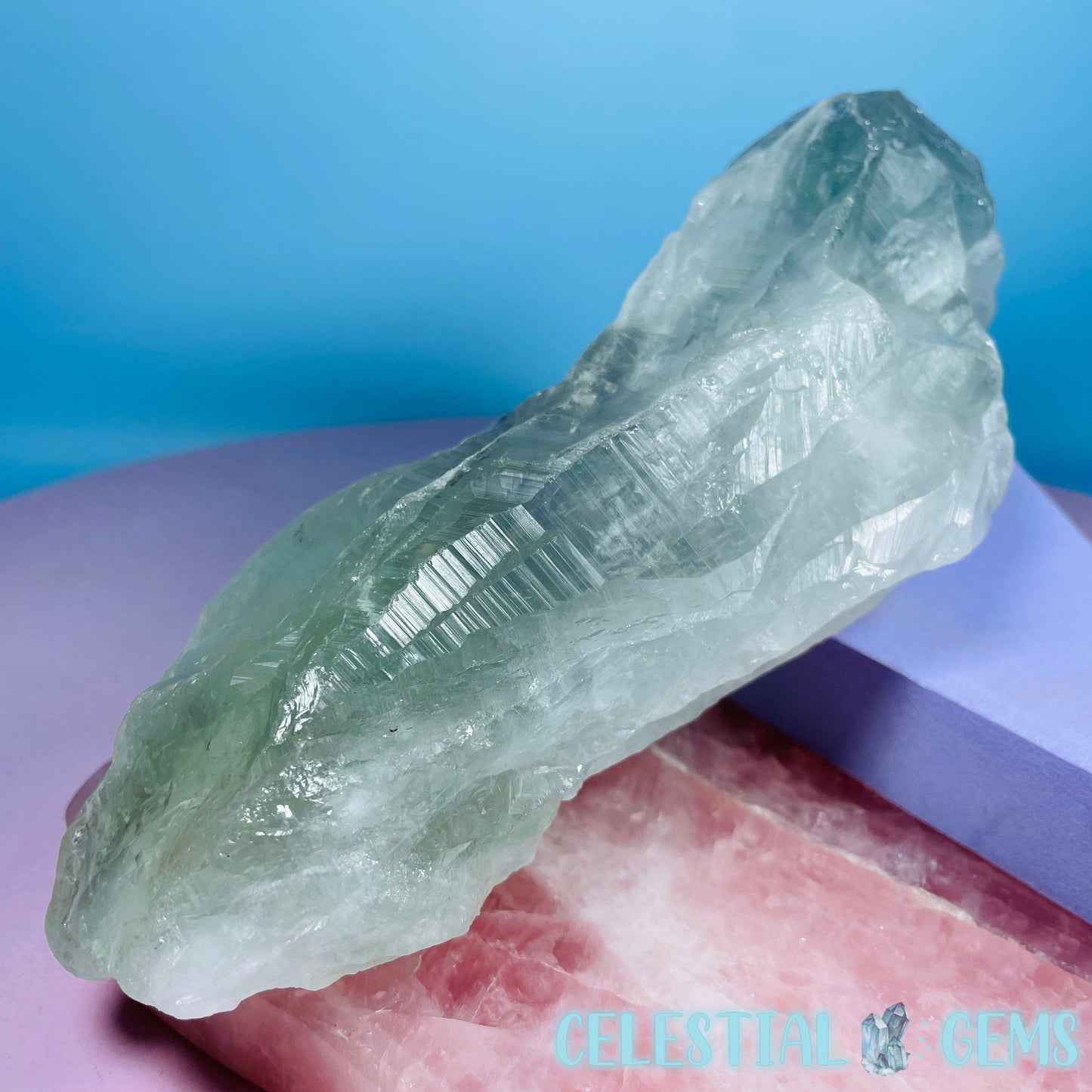 Prasiolite (Green Quartz) Raw XL Point Specimen