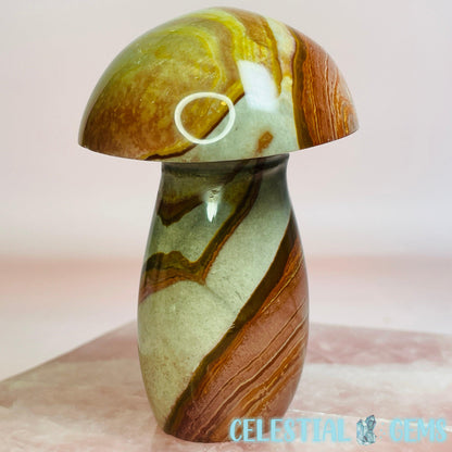 Polychrome Jasper Mushroom Medium Carving