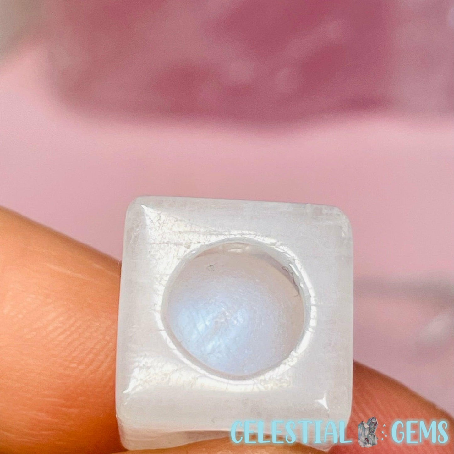 Moonstone (Flashy) Puzzle Cube Mini (Hand Carved)