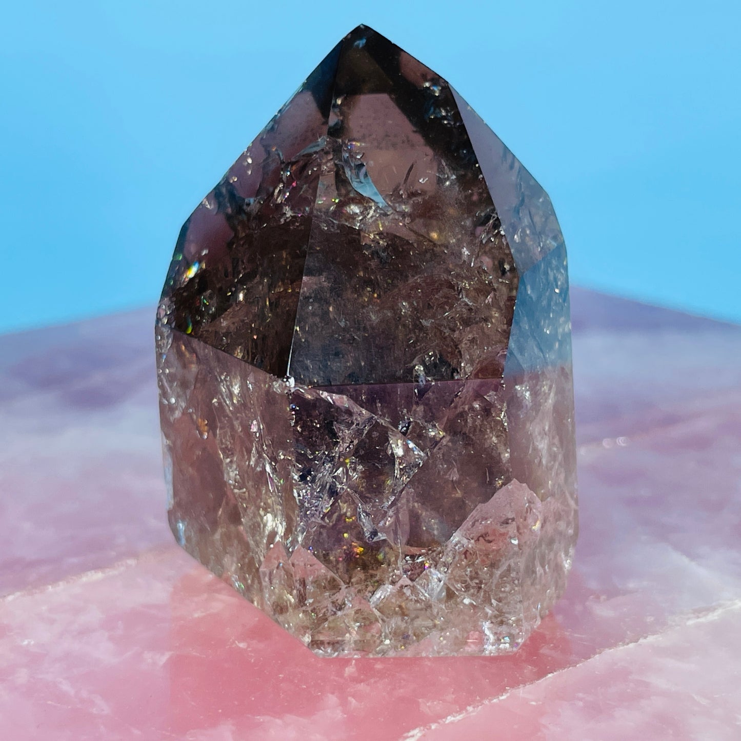 Smoky Crackle Quartz Small Tower