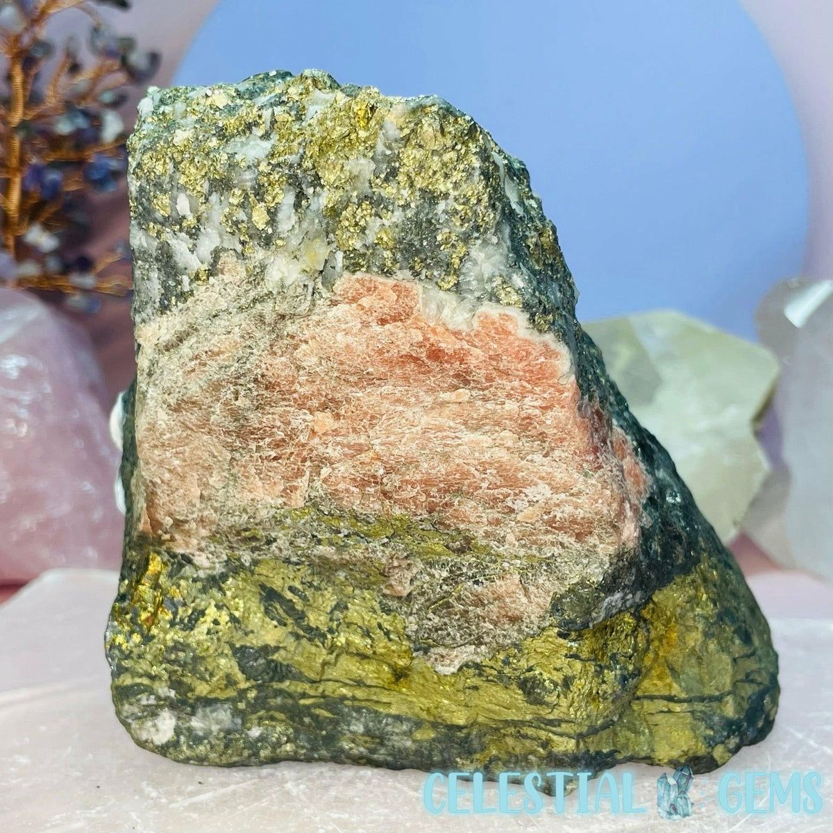 Rhodochrosite, Chalcopyrite, & Galena Chunk (1468g)