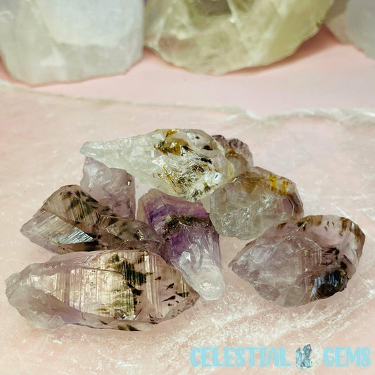Amethyst & Cacoxenite Natural Points Small