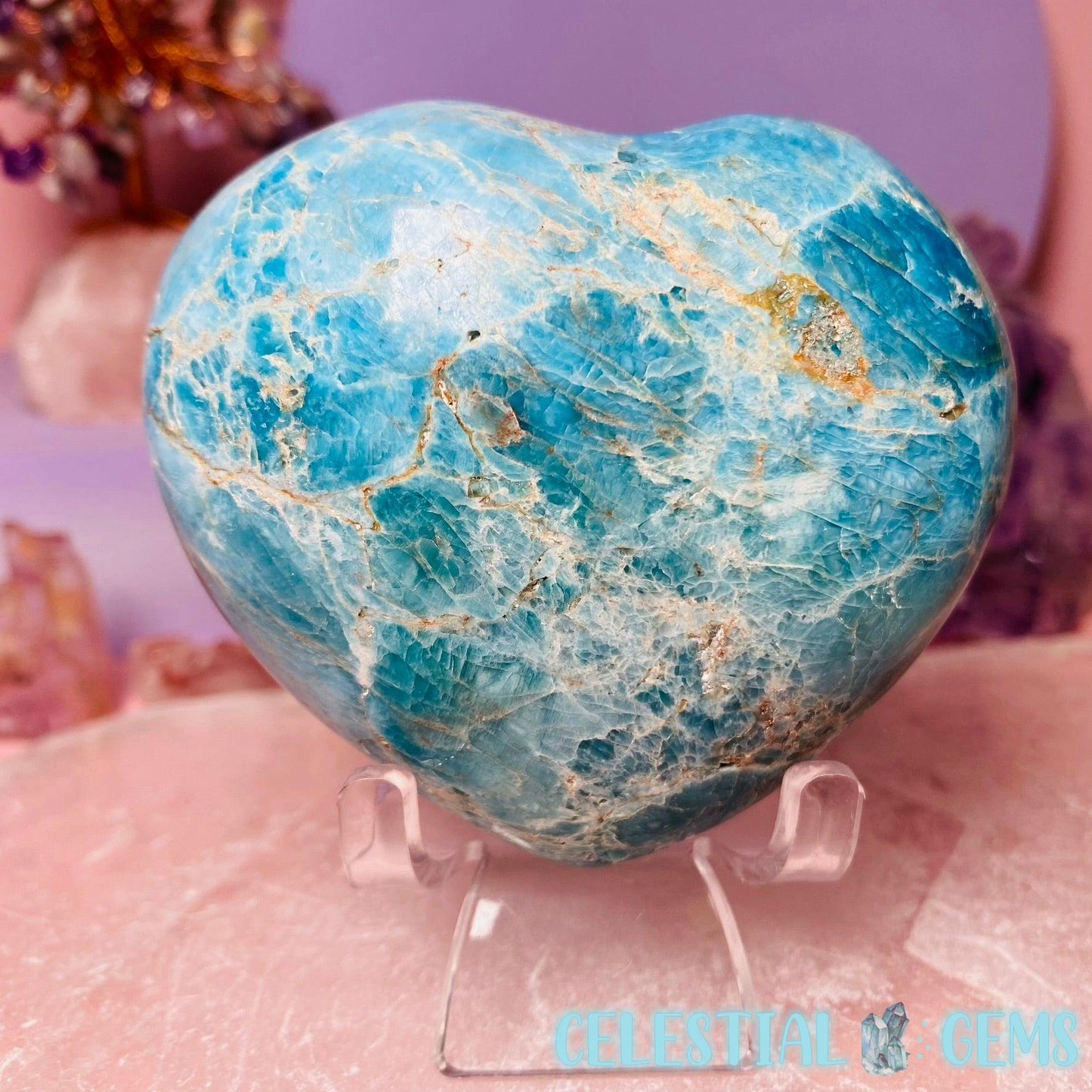 Light Blue Apatite Heart Med-Large Carving