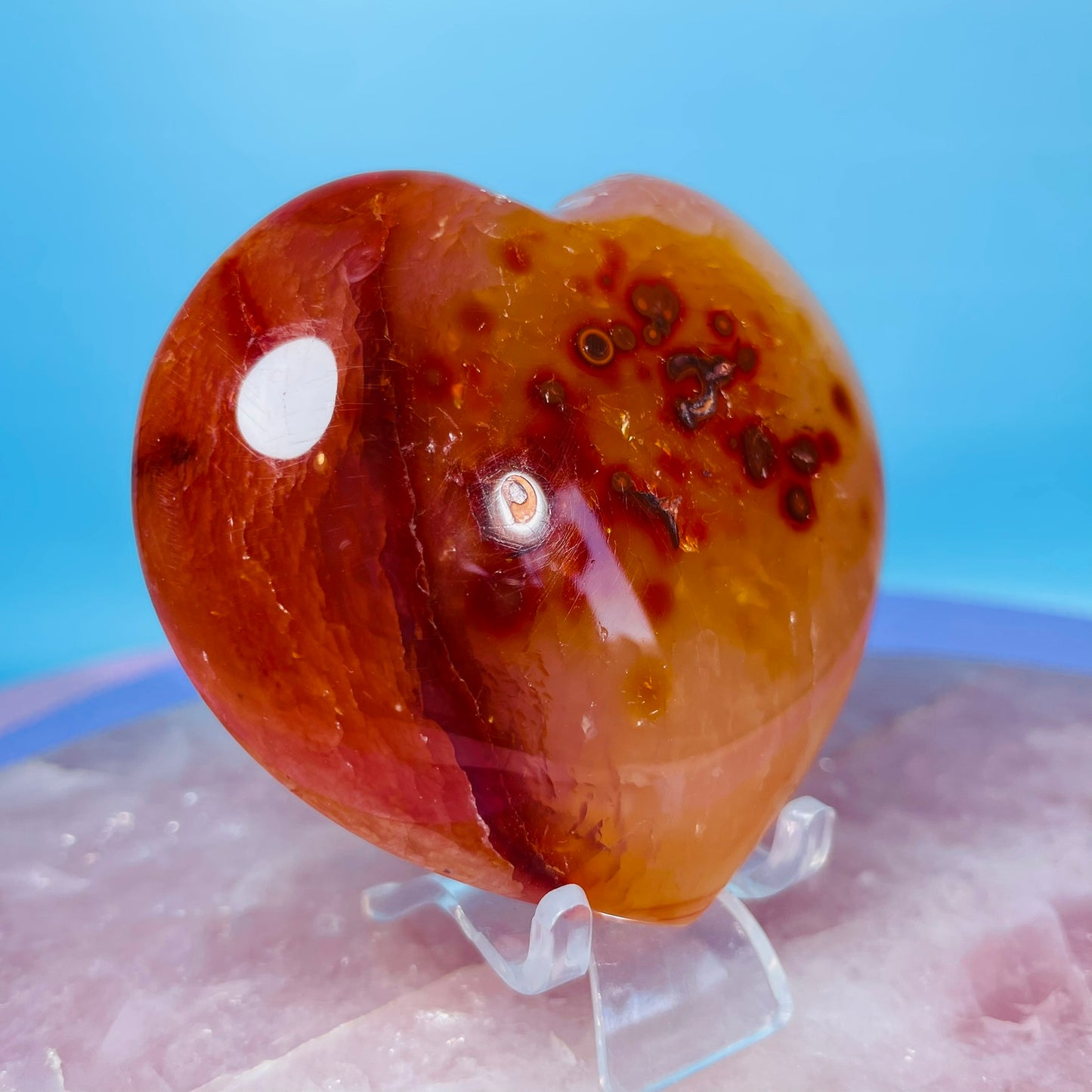 Carnelian Agate Heart Medium Carving