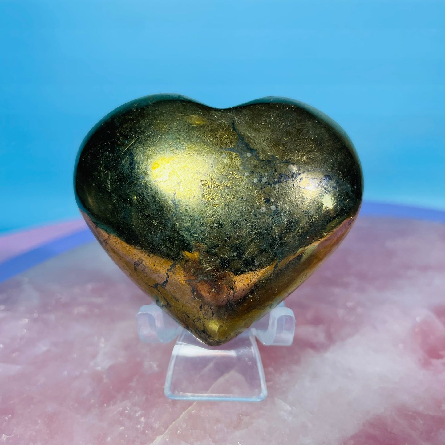 Chalcopyrite Heart Medium Carving