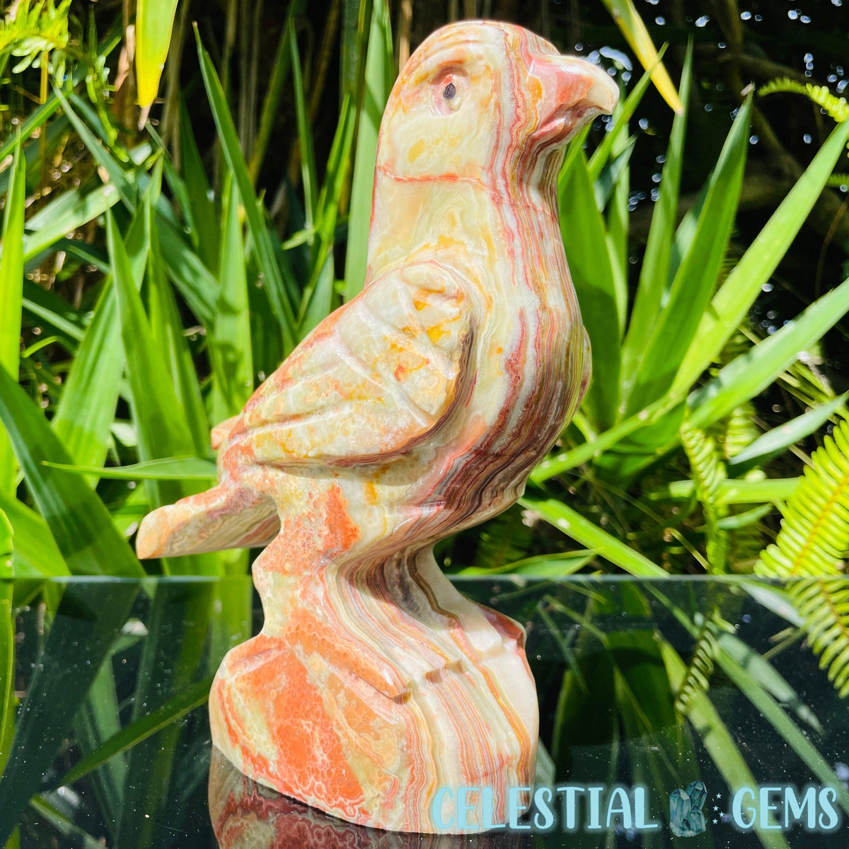 Banded Onyx Calcite Bird Large Carving