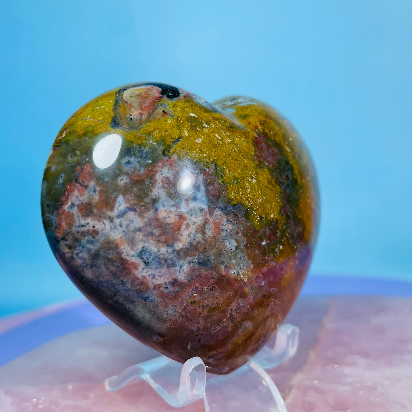 Ocean Jasper Heart Medium Carving