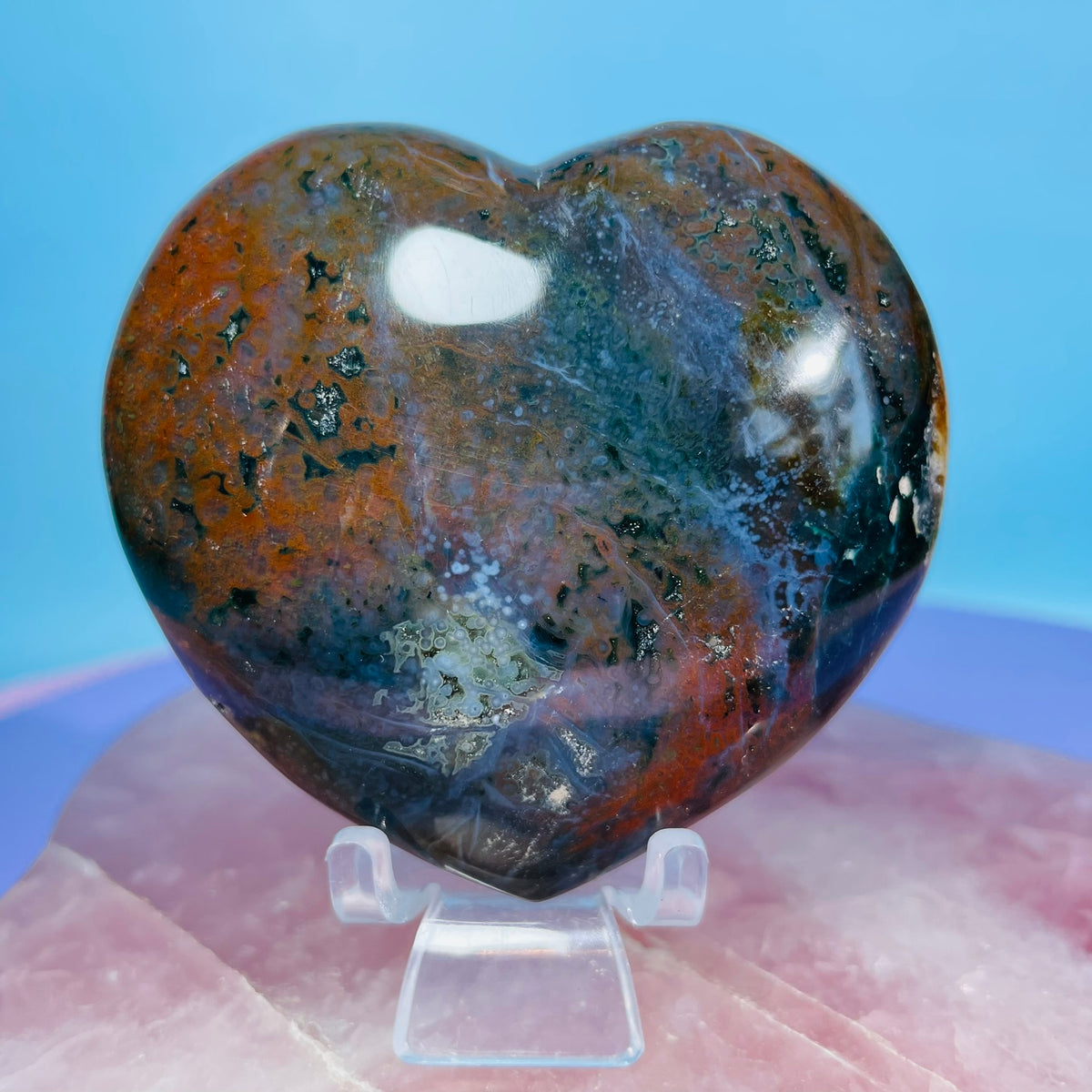 Ocean Jasper Heart Medium Carving