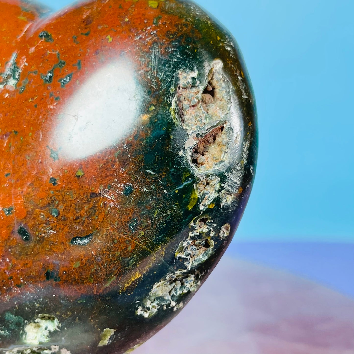 Ocean Jasper Heart Medium Carving