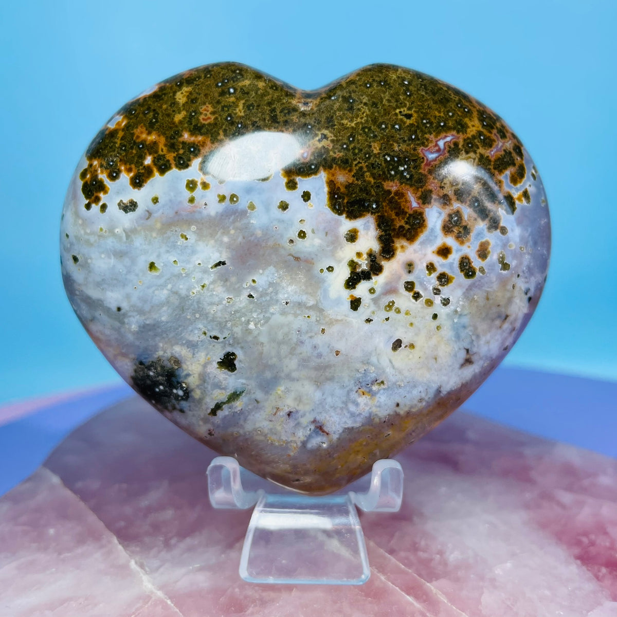 Ocean Jasper Heart Medium Carving