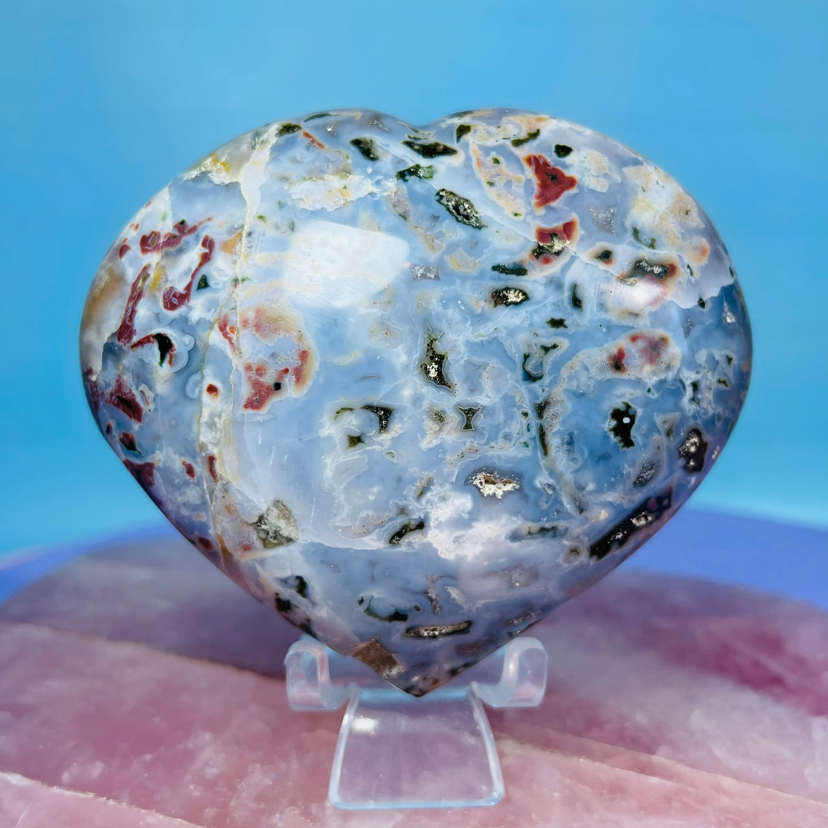 Ocean Jasper Heart Medium Carving