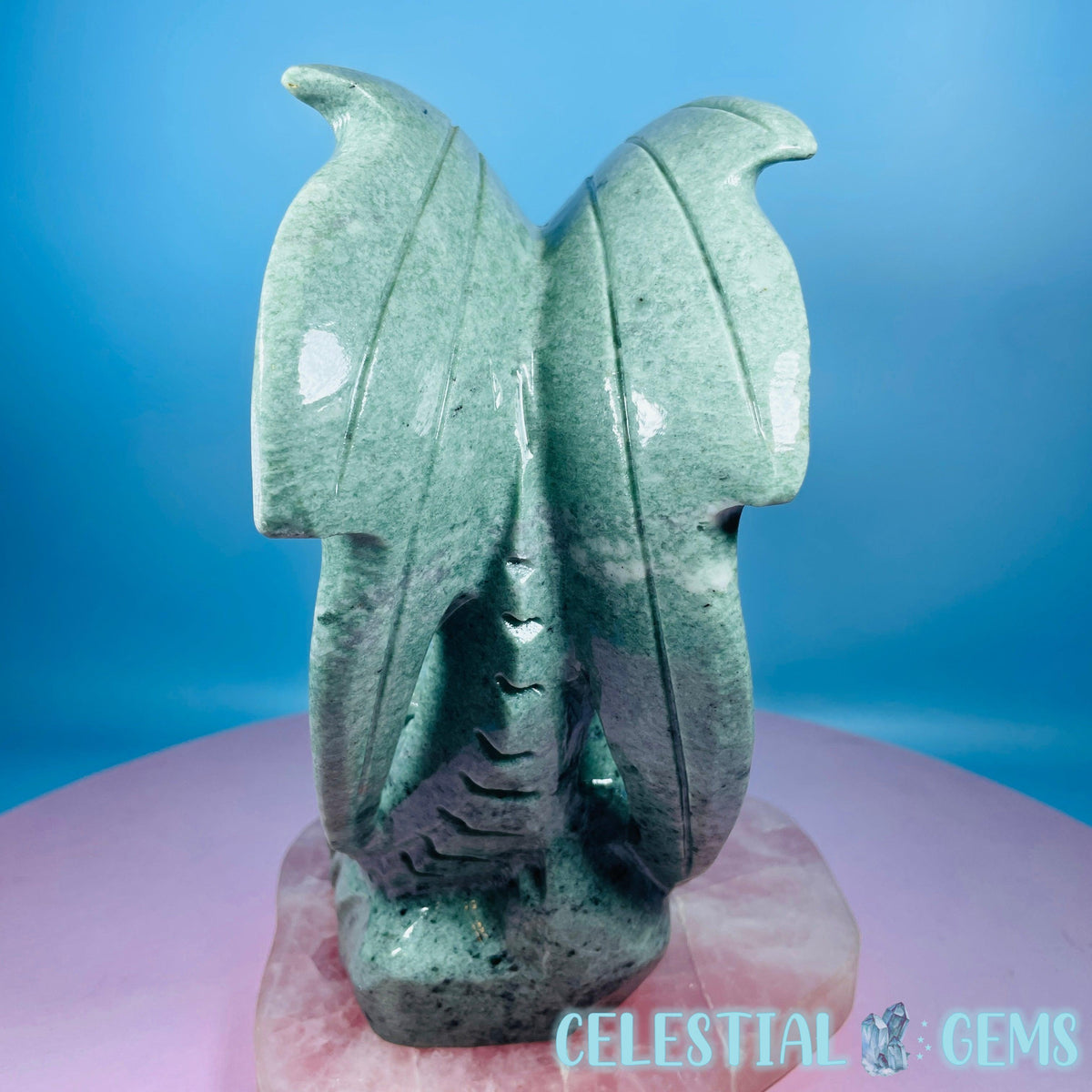 Green Jade Flying Dragon Large Carving