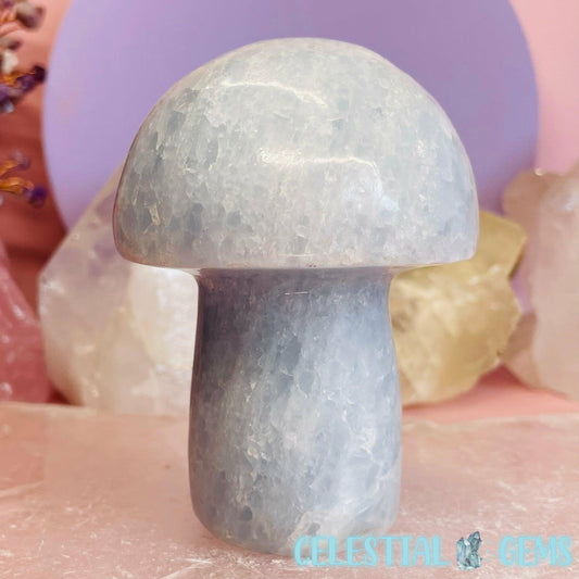 Blue Calcite Mushroom Chunky Medium Carving