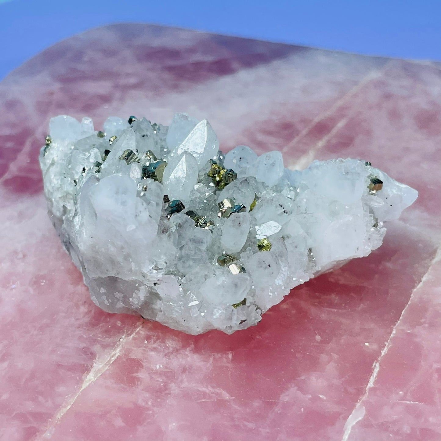 Chrysanthemum Quartz + Pyrite Small Cluster Specimen