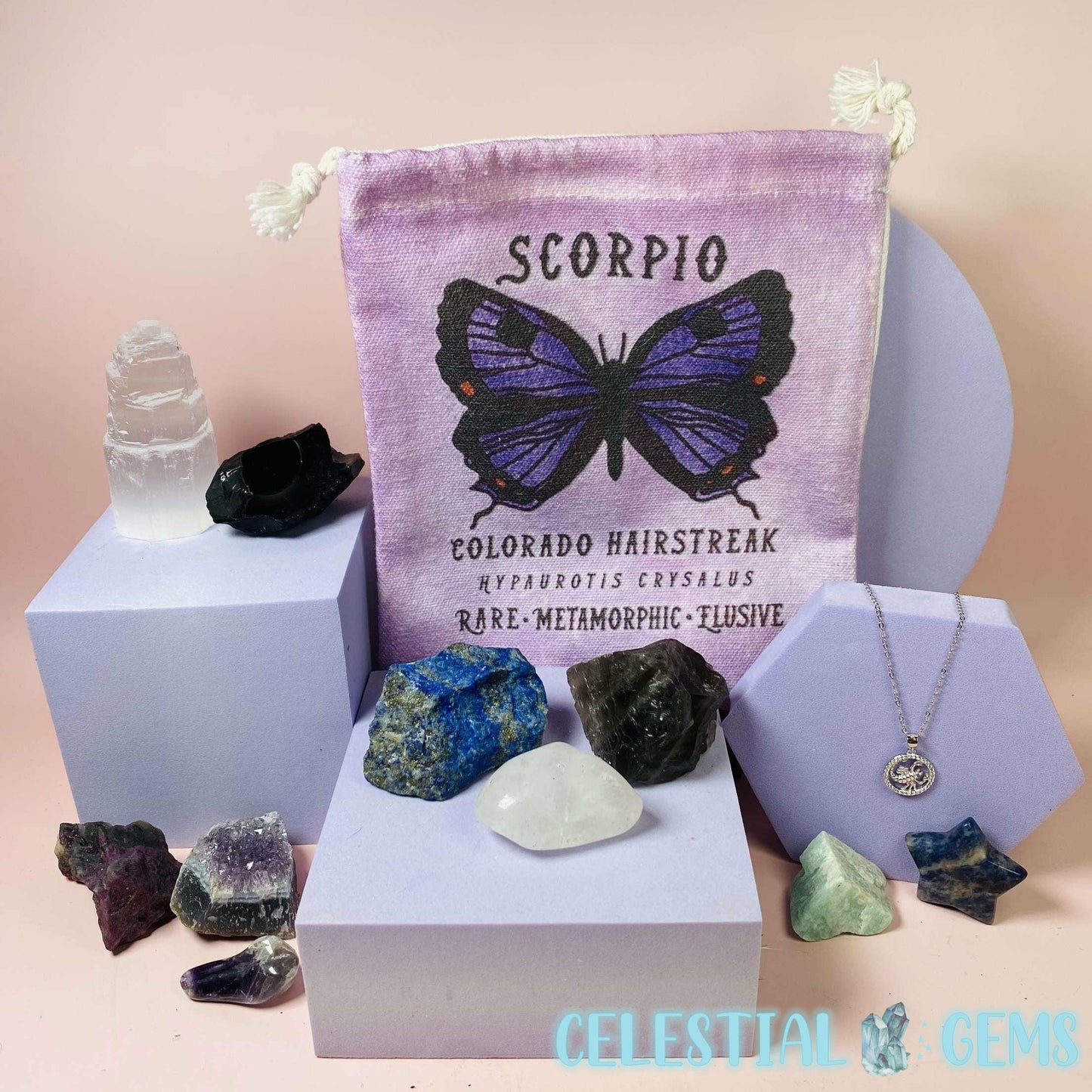 Scorpio Zodiac Deluxe Crystal Saver Set (Includes 925 Silver Necklace!)