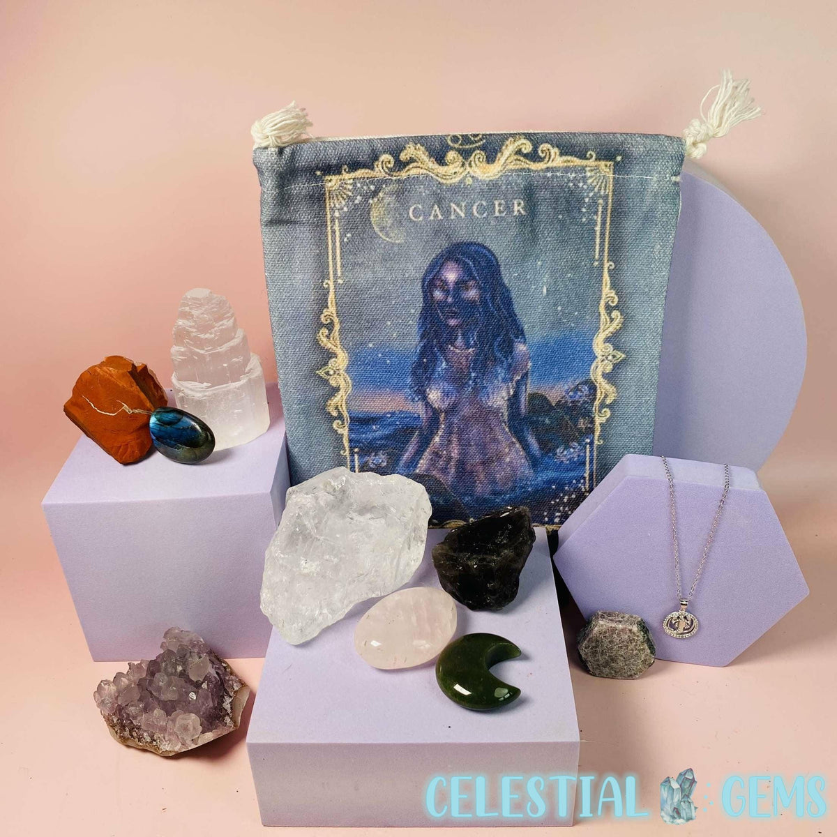 Cancer Zodiac Deluxe Crystal Saver Set (Includes 925 Silver Necklace!)