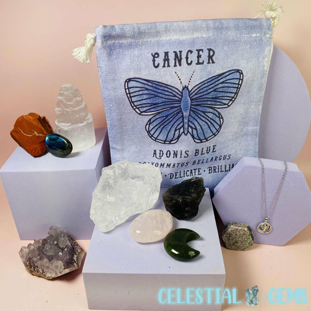 Cancer Zodiac Deluxe Crystal Saver Set (Includes 925 Silver Necklace!)