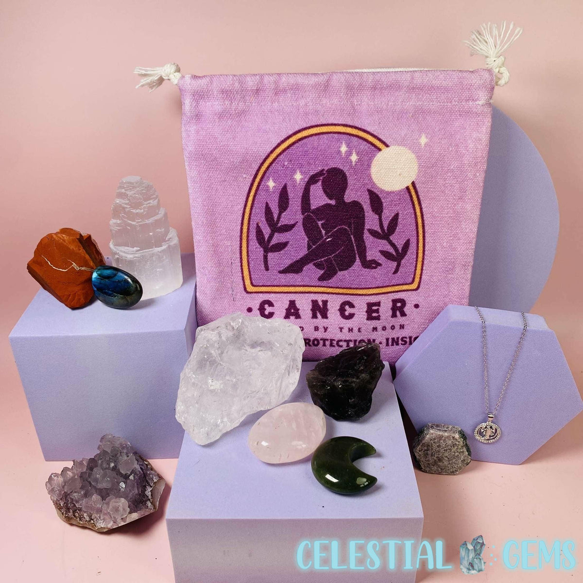 Cancer Zodiac Deluxe Crystal Saver Set (Includes 925 Silver Necklace!)