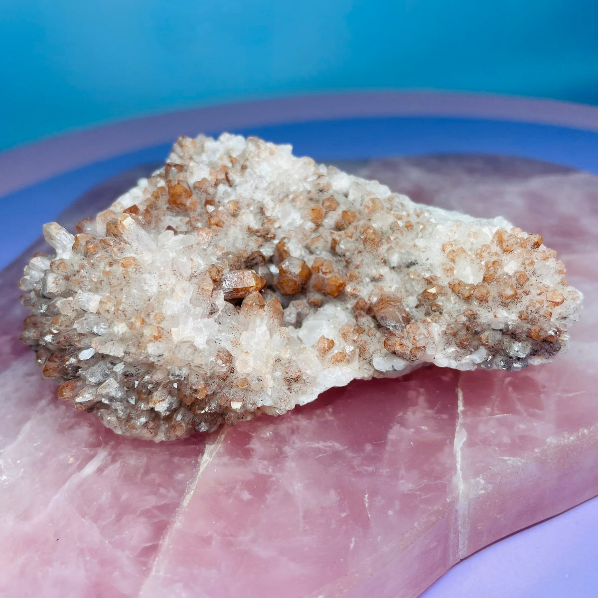 Red Quartz, Hematite + Pyrite Small Cluster Specimen