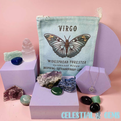 Virgo Zodiac Deluxe Crystal Saver Set (Includes 925 Silver Necklace!)
