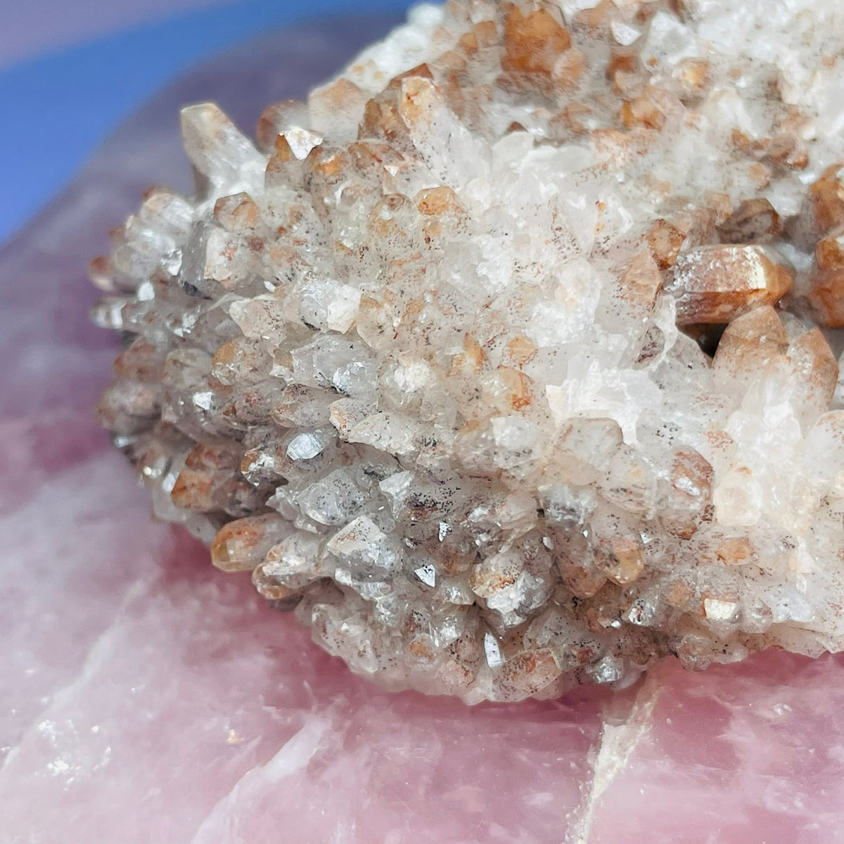 Red Quartz, Hematite + Pyrite Small Cluster Specimen