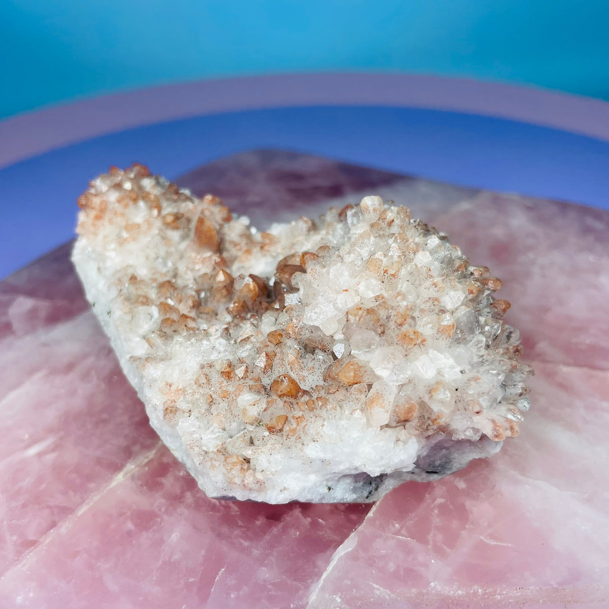 Red Quartz, Hematite + Pyrite Small Cluster Specimen