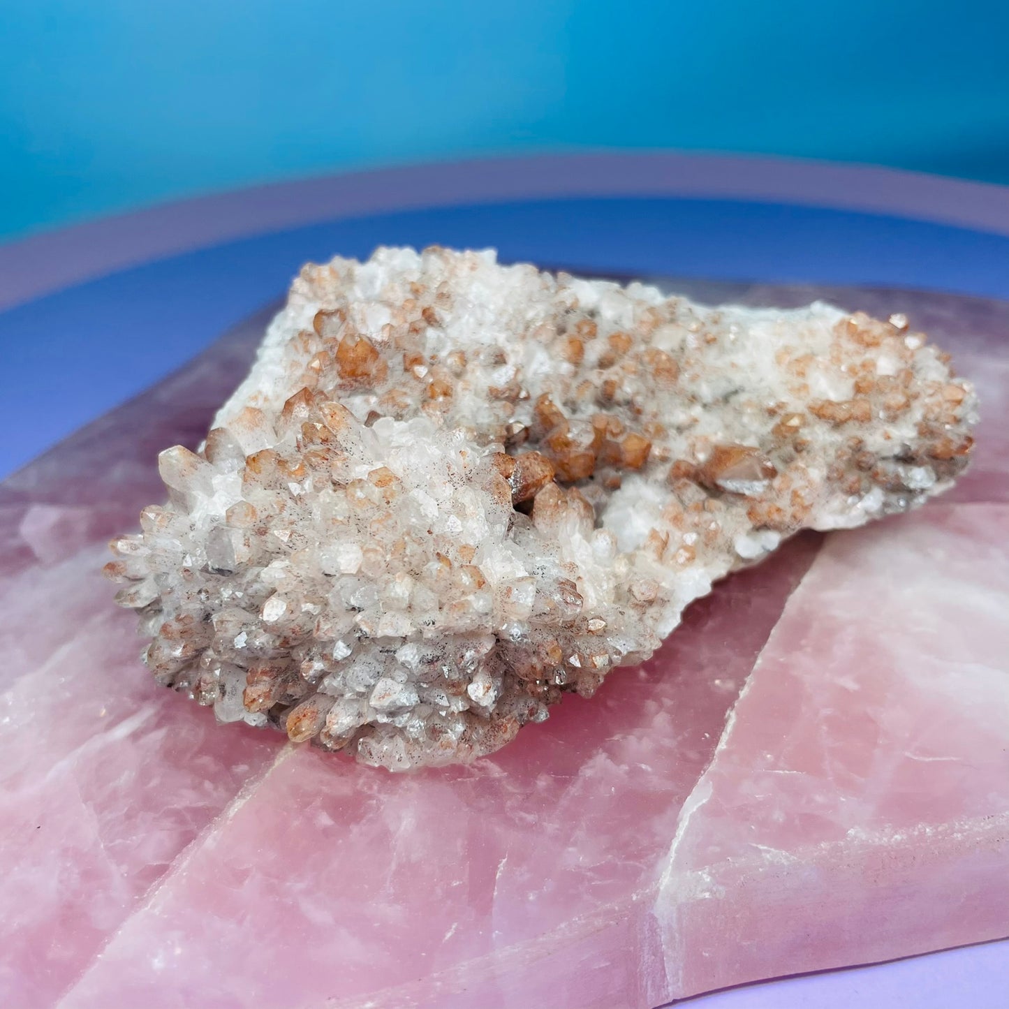 Red Quartz, Hematite + Pyrite Small Cluster Specimen