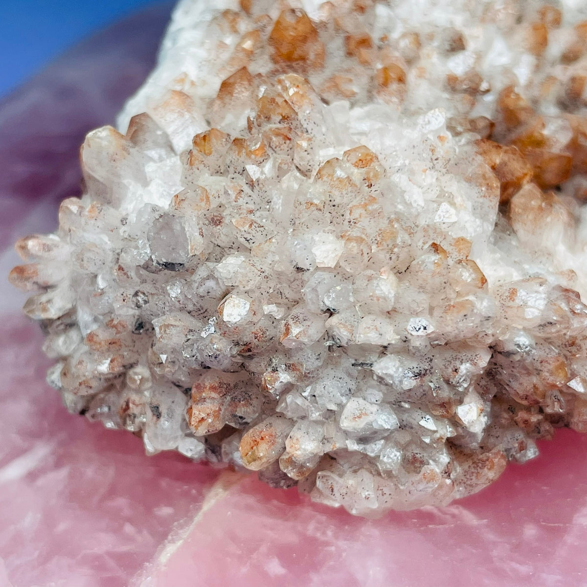 Red Quartz, Hematite + Pyrite Small Cluster Specimen