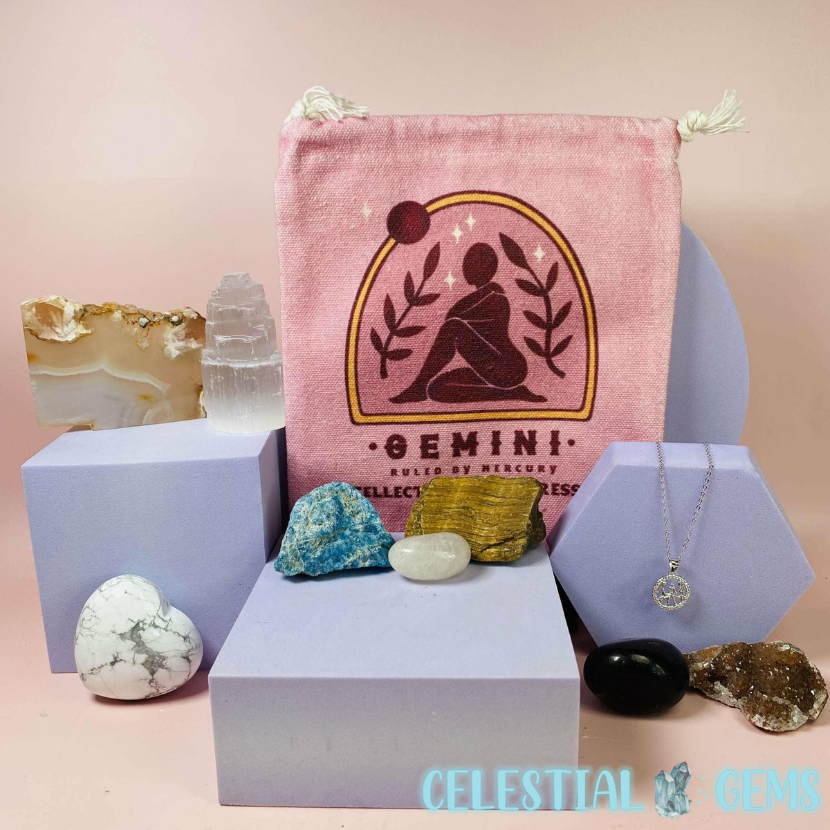 Gemini Zodiac Deluxe Crystal Saver Set (Includes 925 Silver Necklace!)