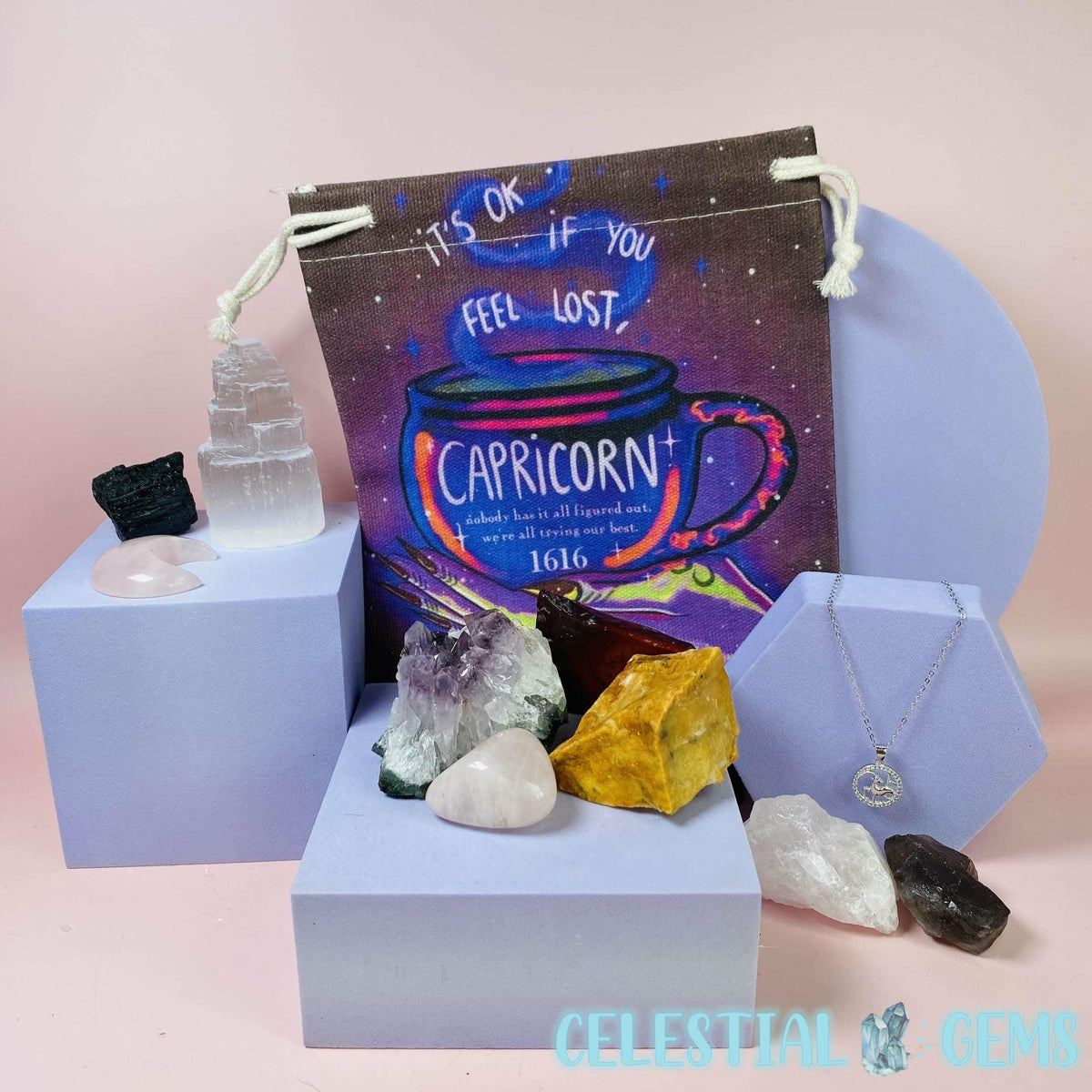 Capricorn Zodiac Deluxe Crystal Saver Set (Includes 925 Silver Necklace!)