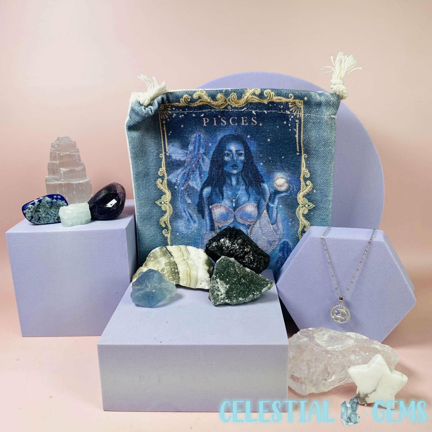 Pisces Zodiac Deluxe Crystal Saver Set (Includes 925 Silver Necklace!)