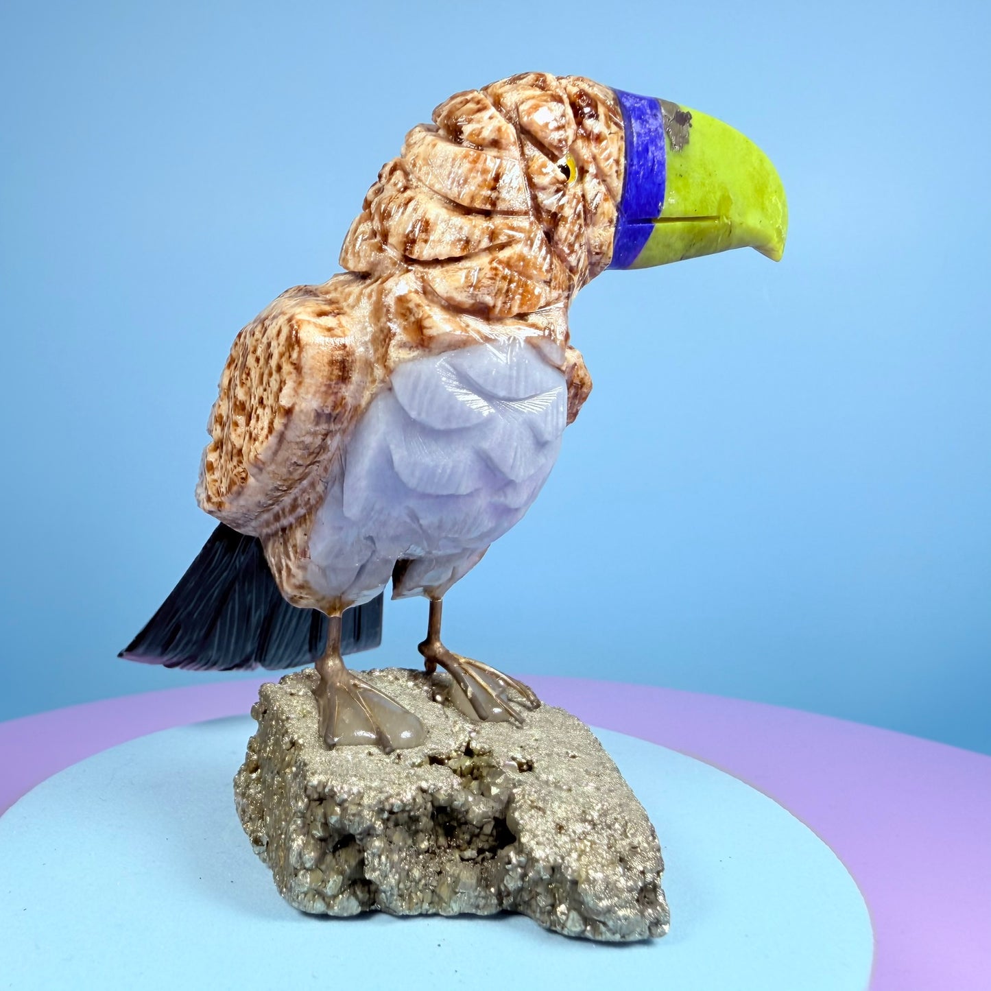 Crystal Toucan Bird Carving (Hand-Carved)