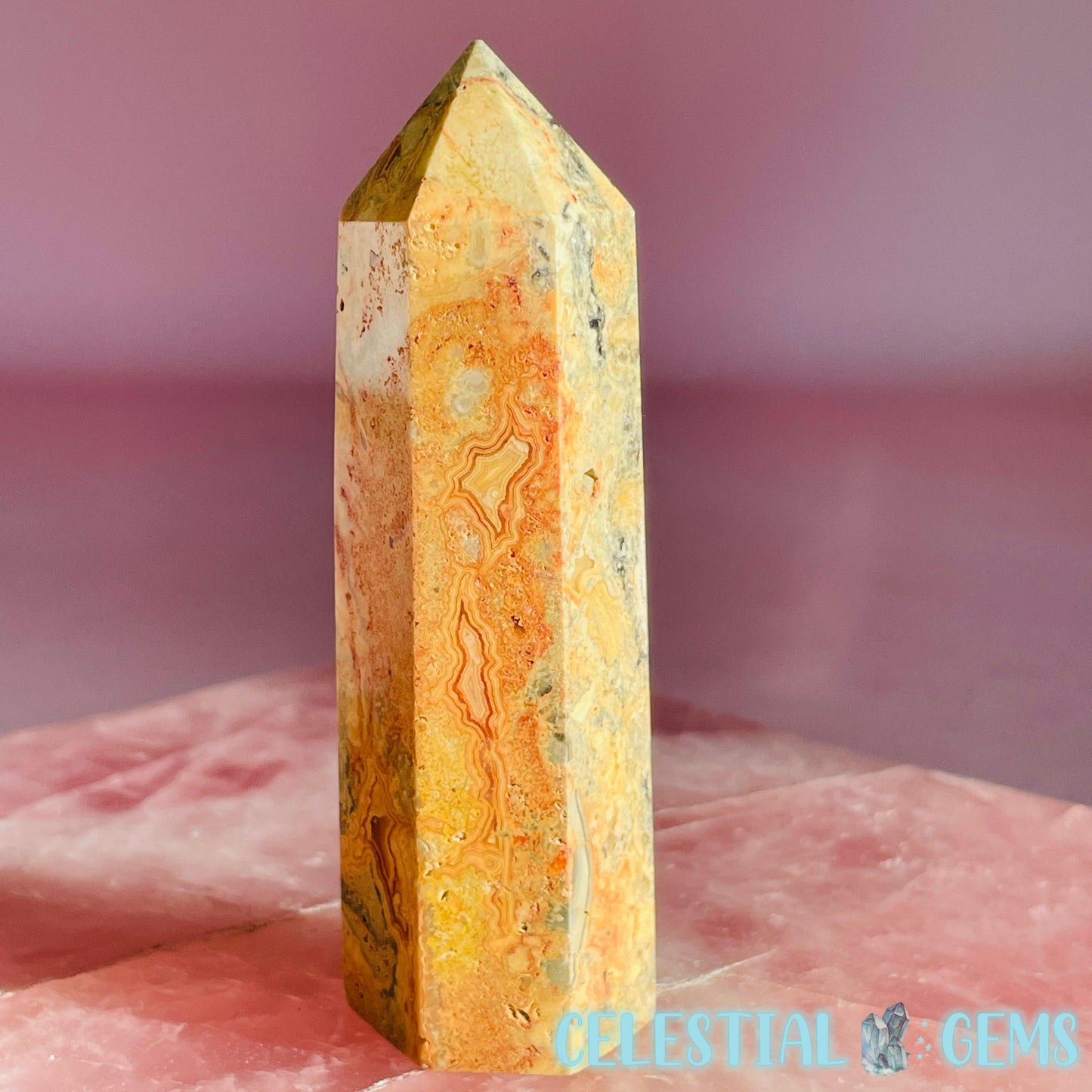 Crazy Lace Agate Small Tower