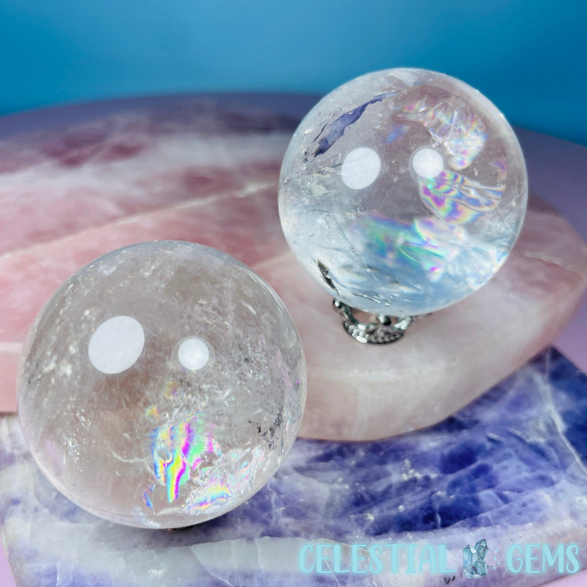 Clear Quartz with Rainbows Small Sphere