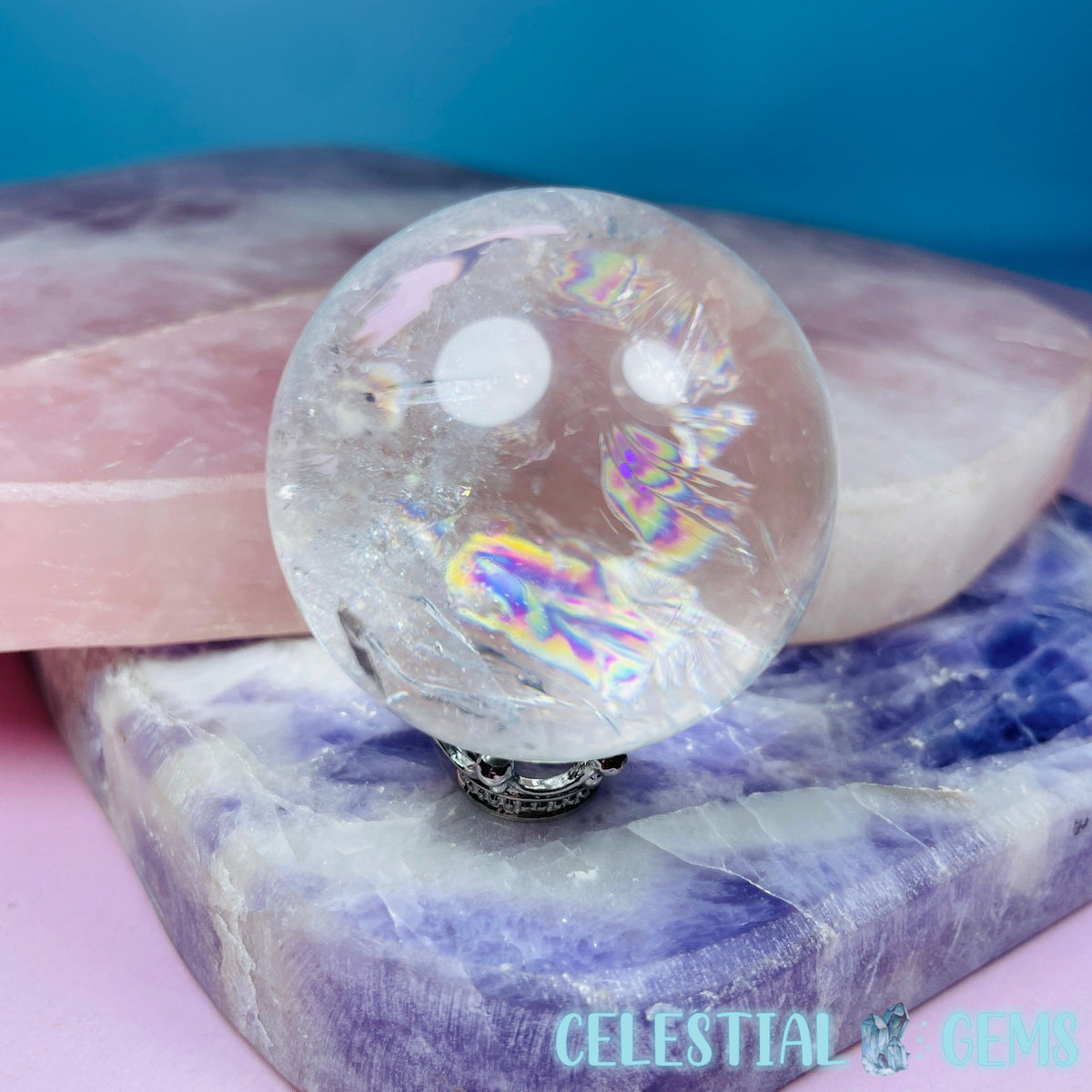 Clear Quartz with Rainbows Small Sphere