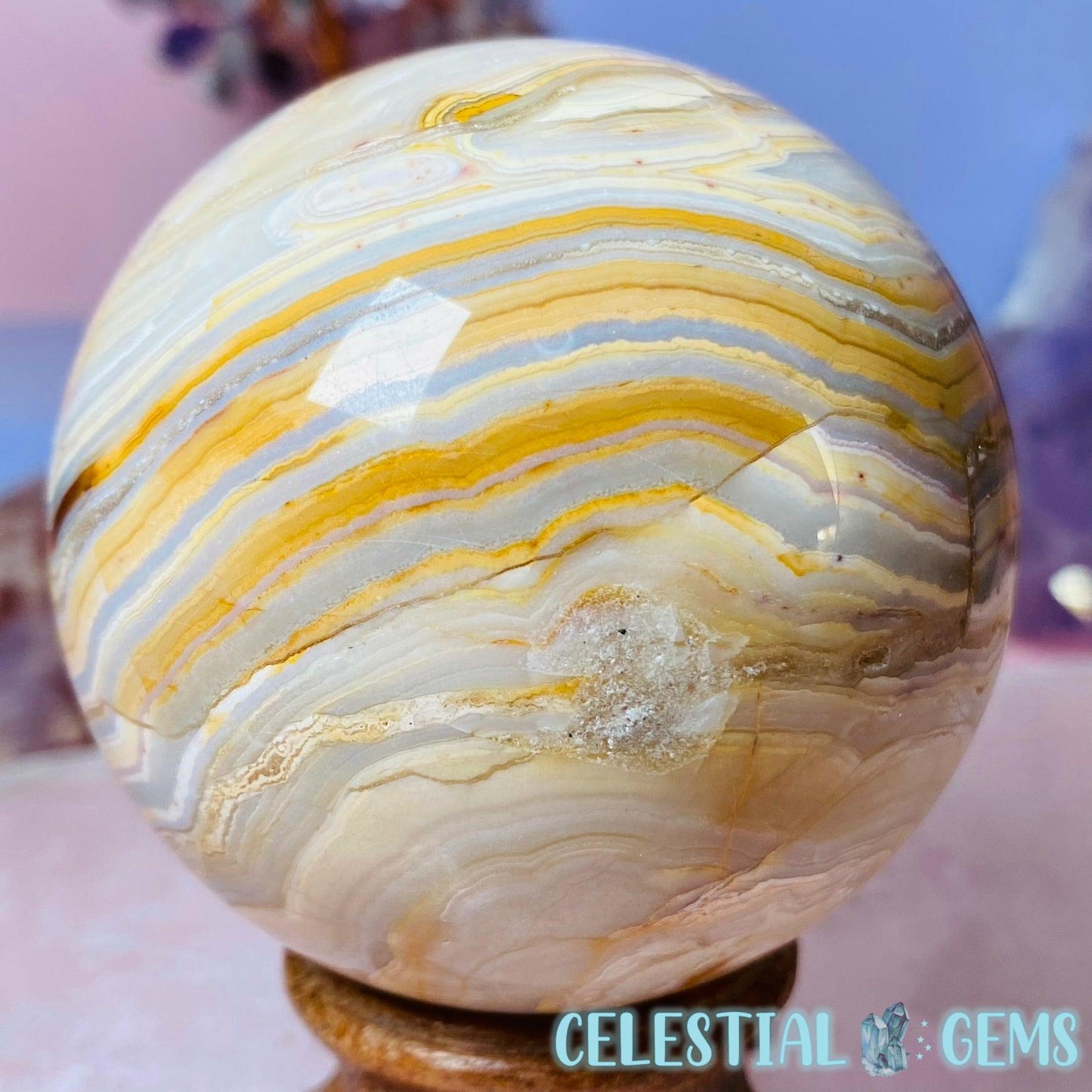 High Quality Line Agate Large Sphere