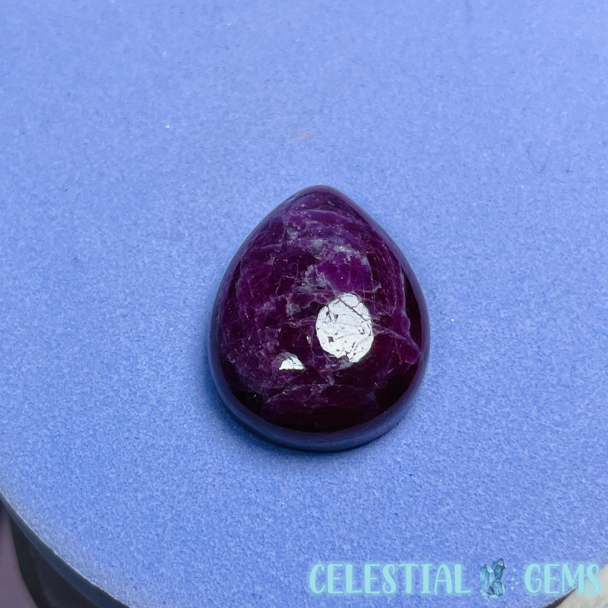 Ruby Teardrop Cabochon Crystal (UV Reactive)