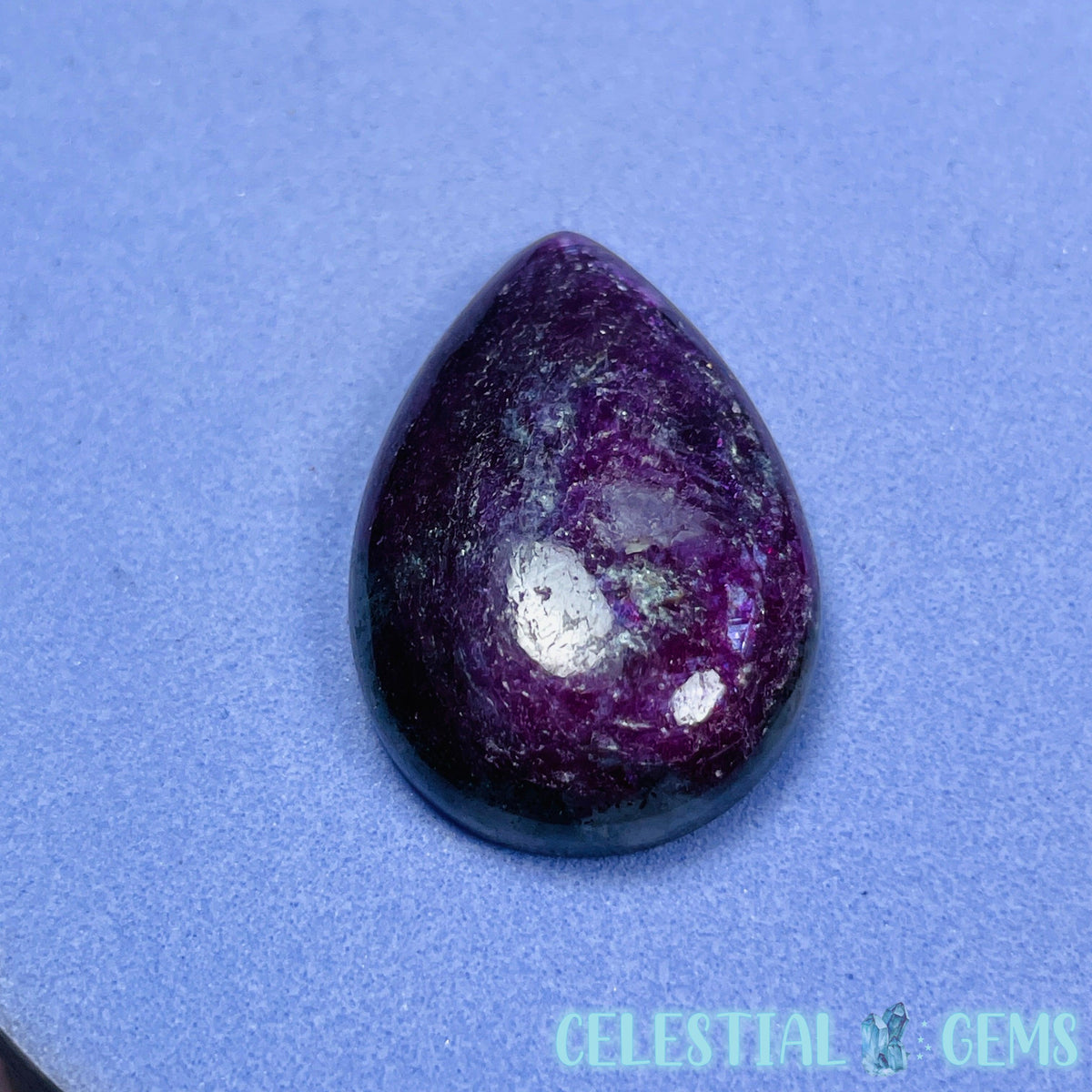 Ruby Teardrop Cabochon Crystal (UV Reactive)