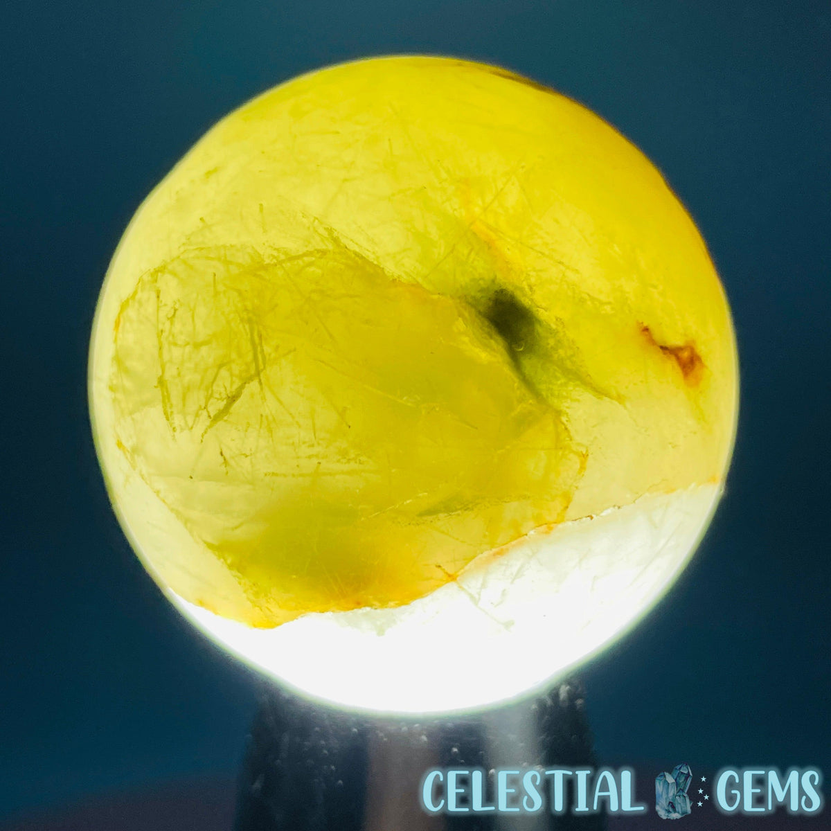 Actinolite (Green Rutile) Quartz Small Sphere