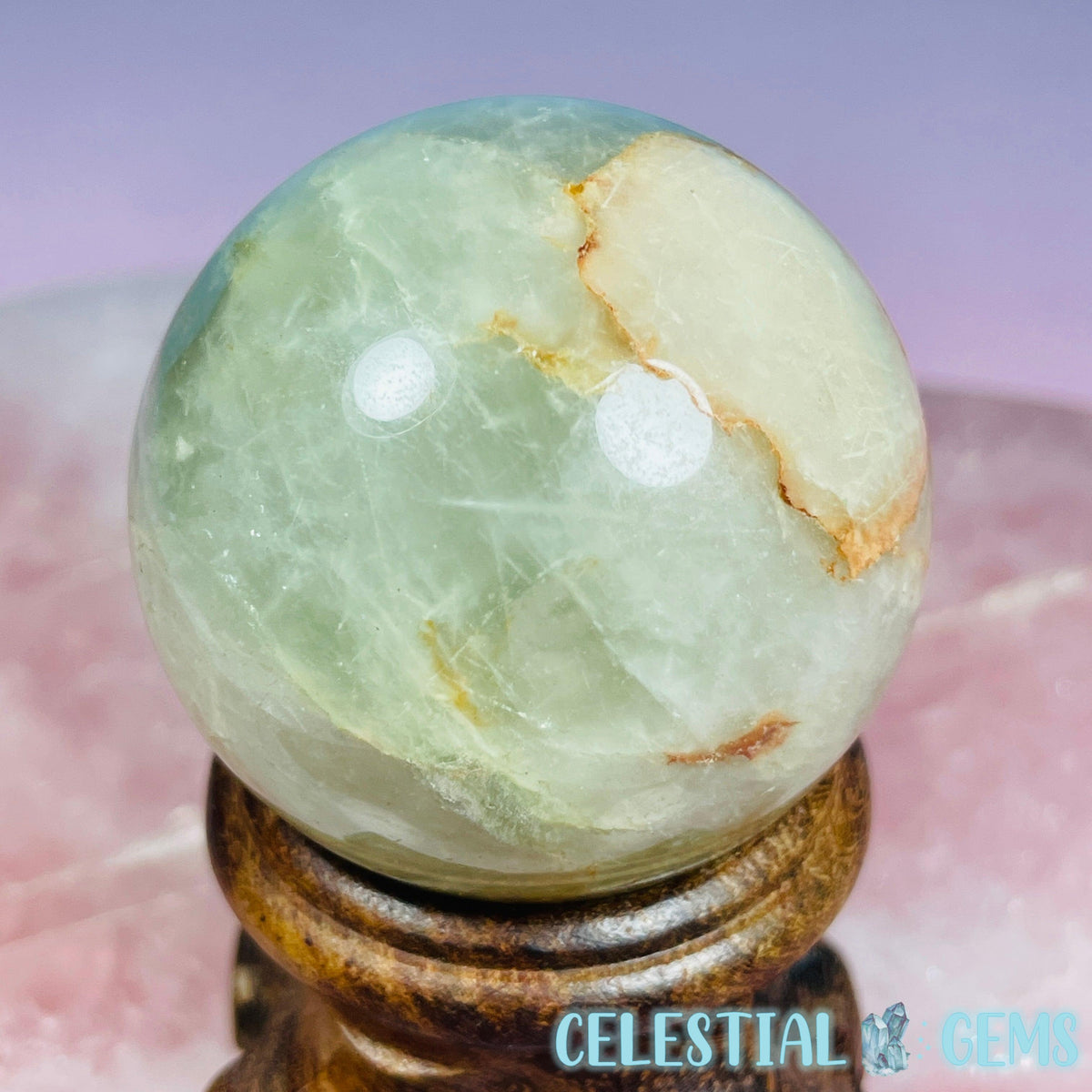 Actinolite (Green Rutile) Quartz Small Sphere