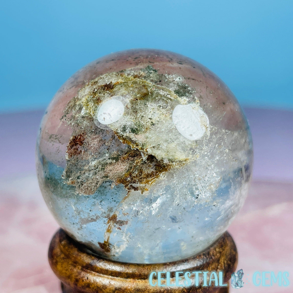 Lodolite Chlorine Garden Quartz Small Sphere