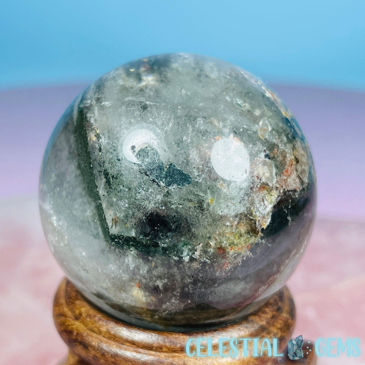 Lodolite Garden Quartz Small Sphere