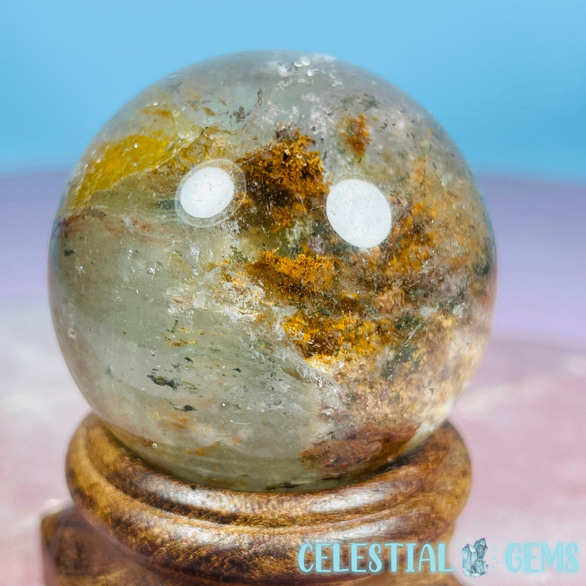 Thousand Layer Lodolite Garden Quartz Small Sphere