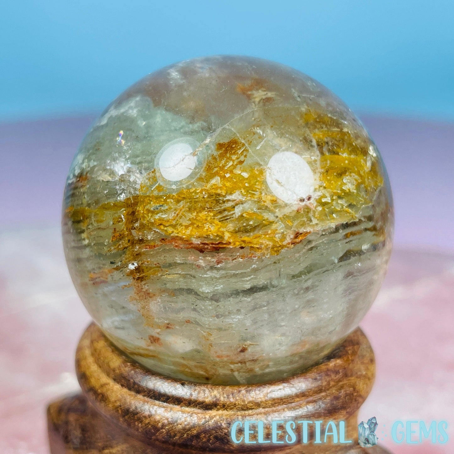 Thousand Layer Lodolite Garden Quartz Small Sphere