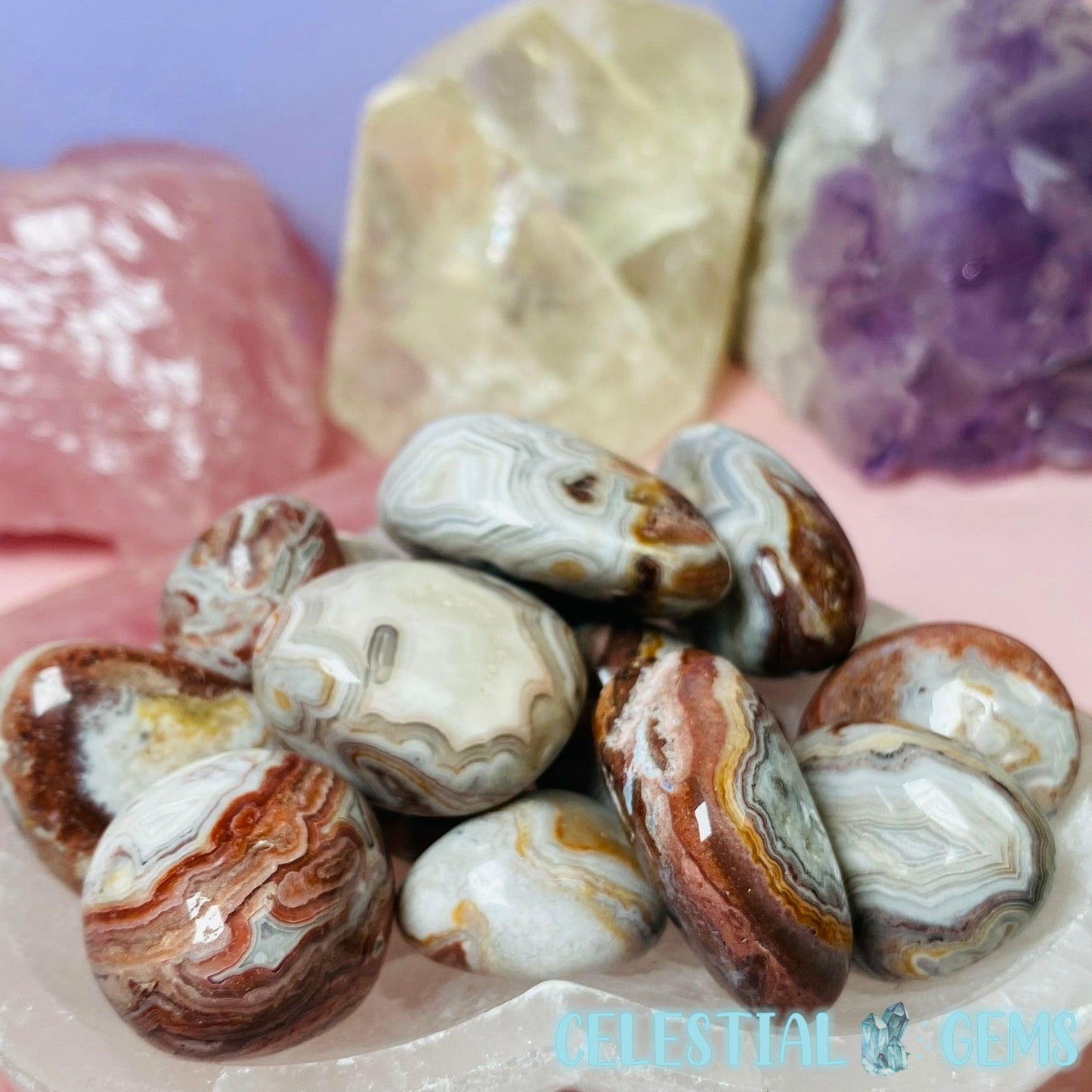 Mexican Crazy Lace Agate Tumble