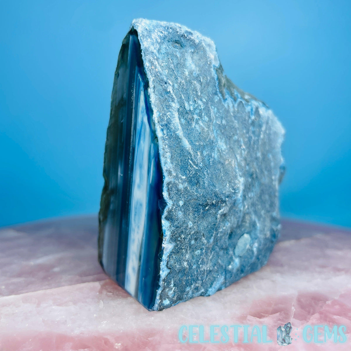 Blue Agate Semi-Polished Small Freeform