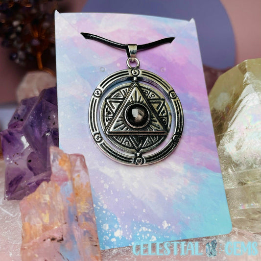 Hypersthene Star Circle Spinning Necklace